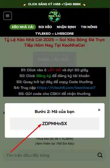 Quay lại trang KeoNhaCai và bấm vào để copy mã thưởng